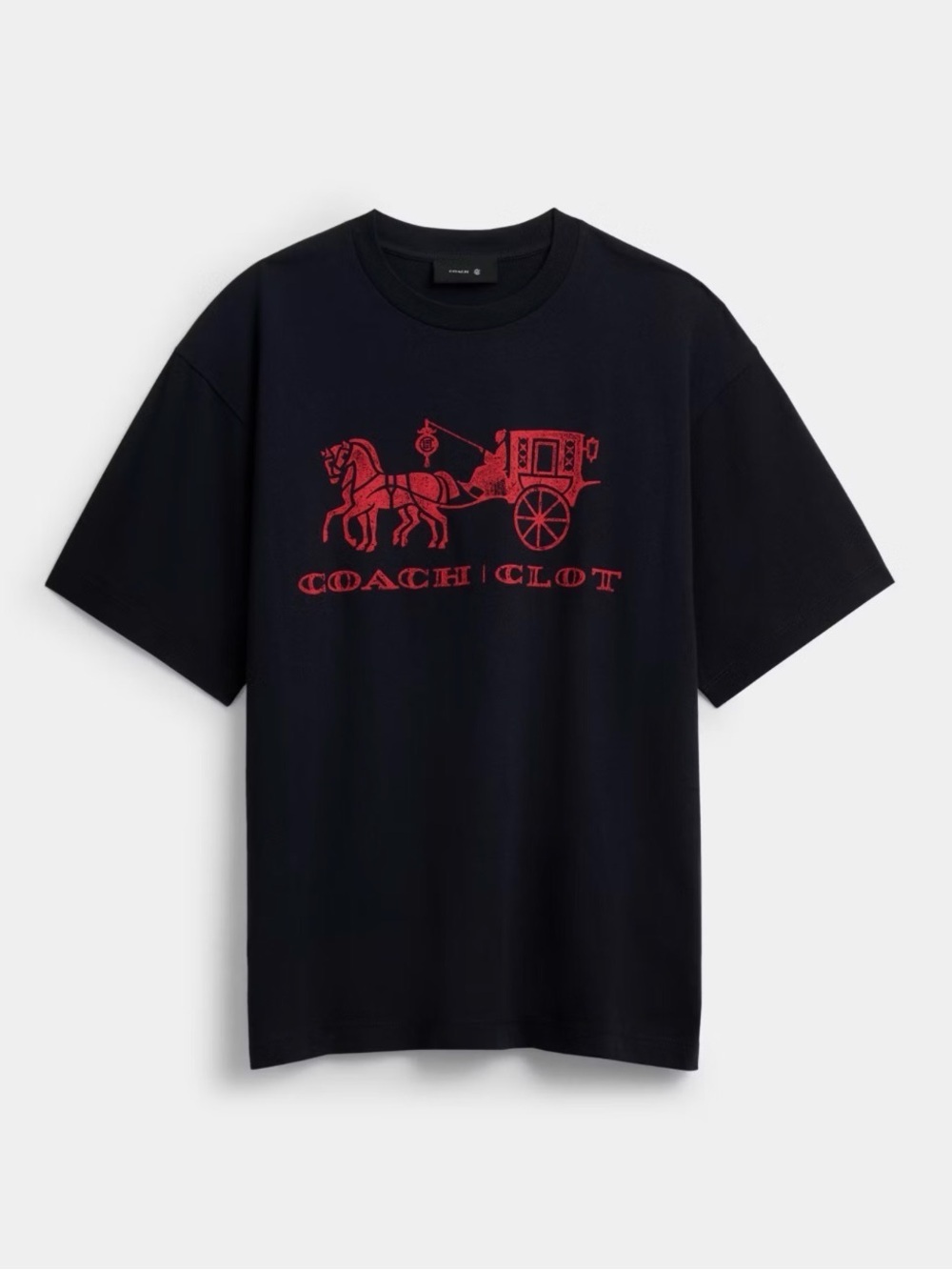 Coach Black Tee with Red Carriage Graphic - Picture 2 of 3